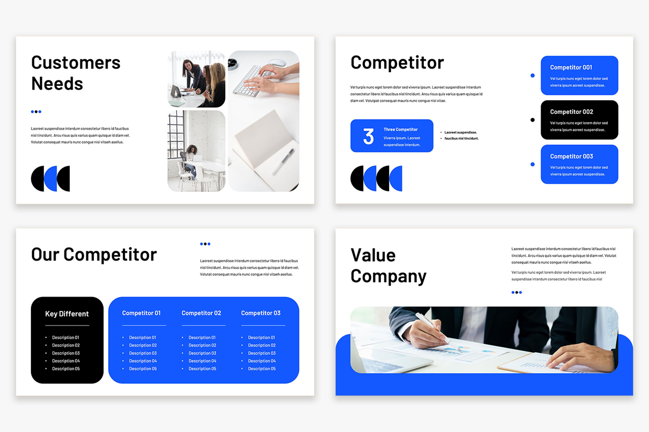 Modern White Blue Pitch Deck PowerPoint Template, Presentation Templates